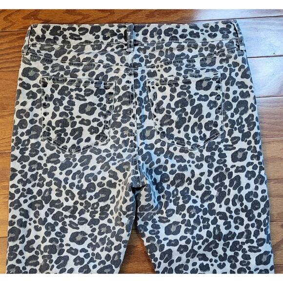LOFT Women’s Modern Skinny Ankle Jeans Size 27 4 Gray Animal Print Stretch Denim - Picture 4 of 16